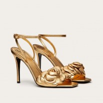 Valentino Garavani Atelier Shoes 03 Rose Edition Sandals Women Kidskin Gold