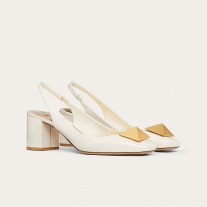 Valentino Garavani One Stud Slingback Pumps Women Patent Leather White