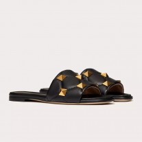 Valentino Garavani Roman Stud Slides Women Nappa Leather Black