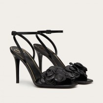 Valentino Garavani Atelier Shoes 03 Rose Edition Sandals Women Kidskin Black