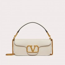 Valentino Garavani Loco Shoulder Bag In Calfskin White