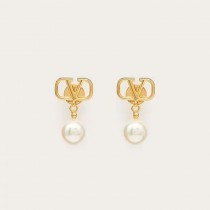 Valentino Garavani VLogo Signature Earrings With Pearls In Gold