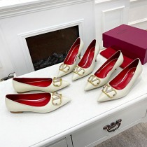 Valentino Garavani VLogo Signature Pumps with Crystals Women Calfskin White