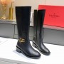 Valentino Garavani Calfskin Leather Boots With Vlogo Women Black