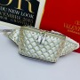 Valentino Garavani Large Rockstud Spike Belt Bag In Lambskin Silver
