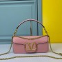 Valentino Garavani Loco Shoulder Bag In Calfskin Cherry