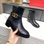 Valentino Garavani Splicing Grained Calfskin Ankle Boots Women Black