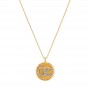 Valentino Garavani VLogo Crystal Embellished Pendant Necklace In Gold