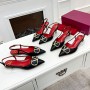 Valentino Garavani VLogo Signature Slingback Pumps with Crystals Women Calfskin BlackRed