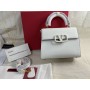 Valentino Garavani Small Vsling Handbag In Grainy Calfskin White